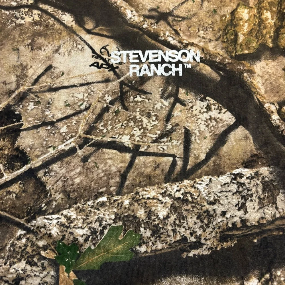 NEW Stevenson Ranch Tee Med Camo Long Slv Brown/Green Unisex Realtree APX Cotton - Picture 13 of 16